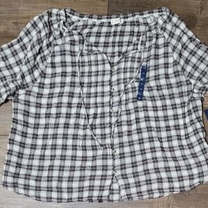 Lucky Brand Monochrome Plaid Button-Down Shirt